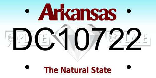 DC10722 Arkansas License Plate