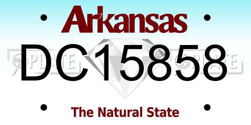 DC15858 Arkansas License Plate