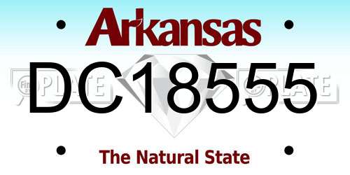 DC18555 Arkansas License Plate