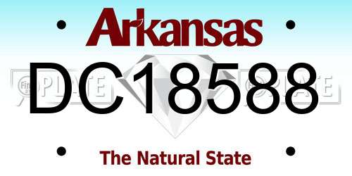 DC18588 Arkansas License Plate