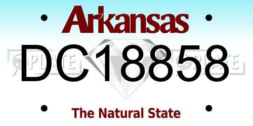DC18858 Arkansas License Plate