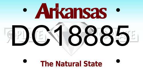 DC18885 Arkansas License Plate