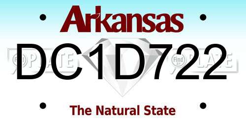 DC1D722 Arkansas License Plate