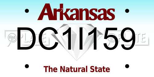 DC1I159 Arkansas License Plate