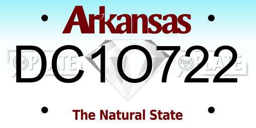 DC1O722 Arkansas License Plate