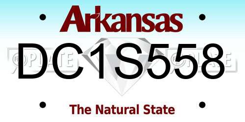 DC1S558 Arkansas License Plate