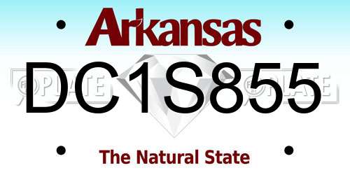 DC1S855 Arkansas License Plate