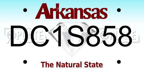 DC1S858 Arkansas License Plate