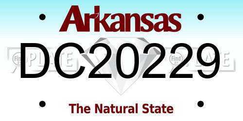 DC20229 Arkansas License Plate
