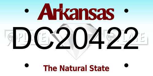 DC20422 Arkansas License Plate