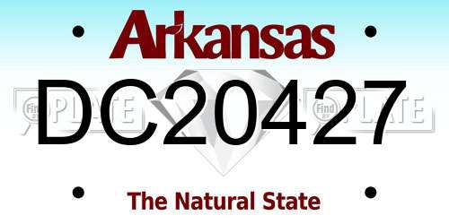 DC20427 Arkansas License Plate
