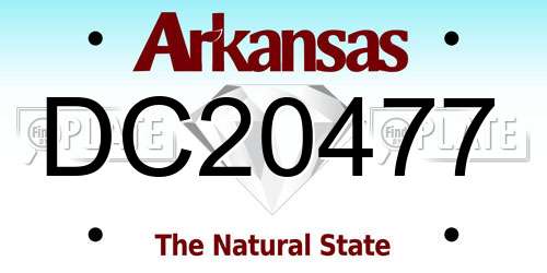 DC20477 Arkansas License Plate