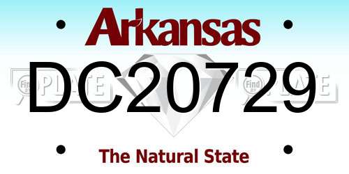 DC20729 Arkansas License Plate