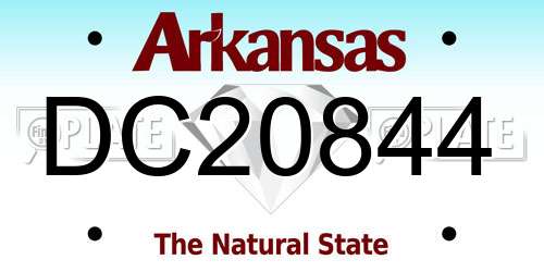DC20844 Arkansas License Plate