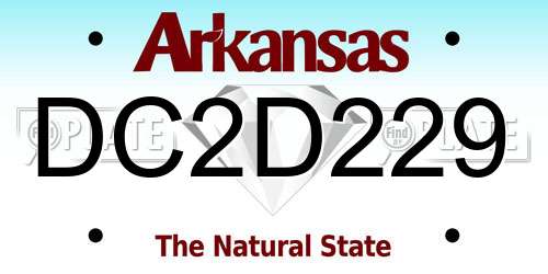 DC2D229 Arkansas License Plate