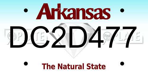 DC2D477 Arkansas License Plate