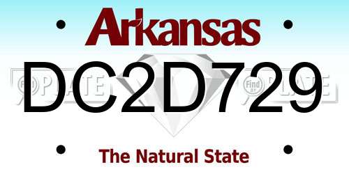 DC2D729 Arkansas License Plate