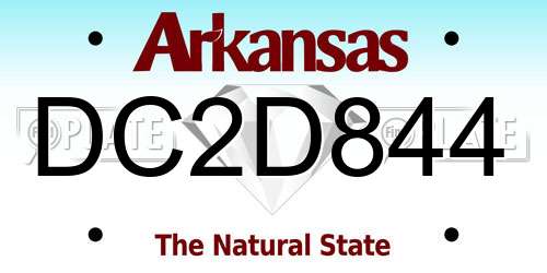 DC2D844 Arkansas License Plate