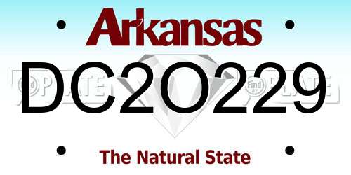 DC2O229 Arkansas License Plate