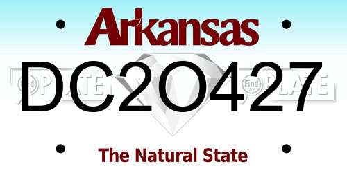 DC2O427 Arkansas License Plate