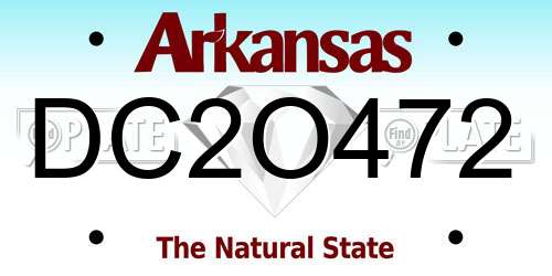 DC2O472 Arkansas License Plate