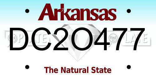 DC2O477 Arkansas License Plate