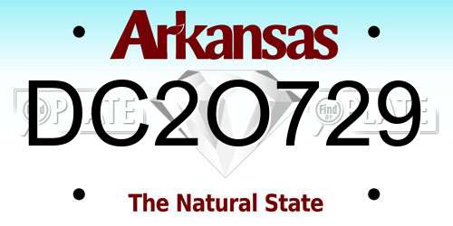 DC2O729 Arkansas License Plate