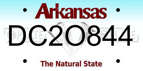 DC2O844 Arkansas License Plate