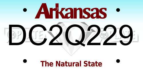 DC2Q229 Arkansas License Plate