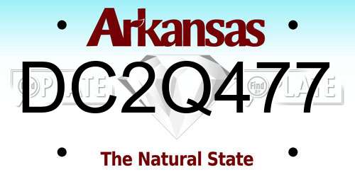DC2Q477 Arkansas License Plate