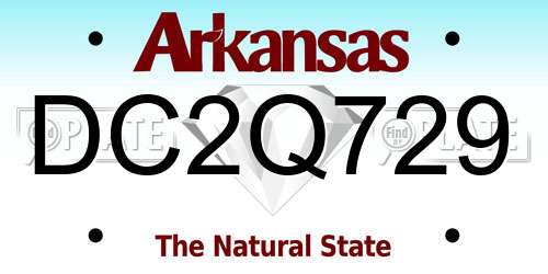 DC2Q729 Arkansas License Plate