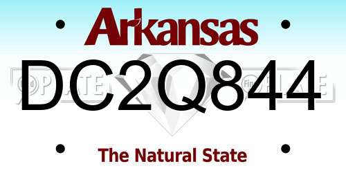 DC2Q844 Arkansas License Plate