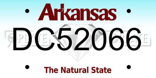 DC52066 Arkansas License Plate