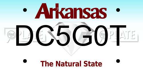 DC5G0T Arkansas License Plate