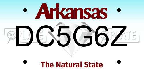 DC5G6Z Arkansas License Plate