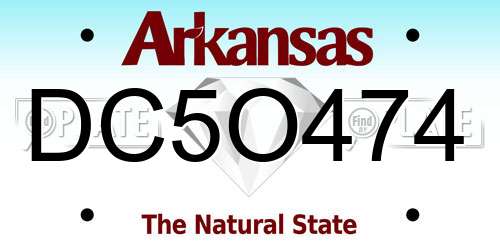 DC5O474 Arkansas License Plate