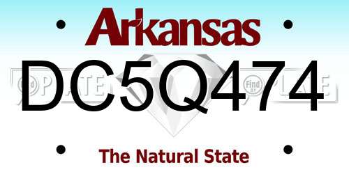 DC5Q474 Arkansas License Plate