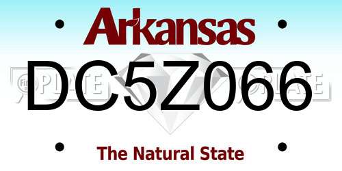 DC5Z066 Arkansas License Plate
