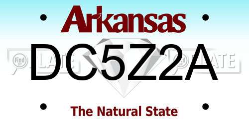 DC5Z2A Arkansas License Plate