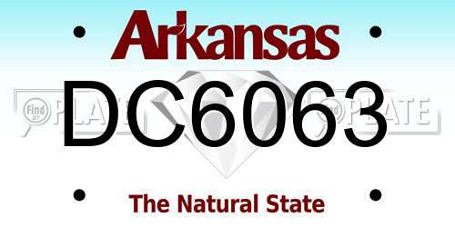 DC6063 Arkansas License Plate