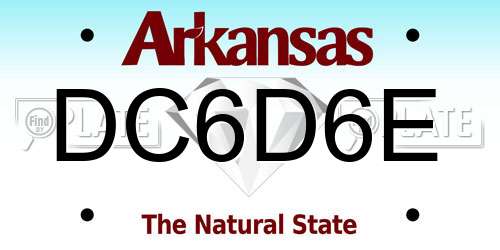 DC6D6E Arkansas License Plate