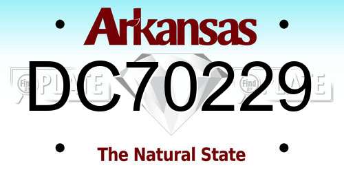 DC70229 Arkansas License Plate