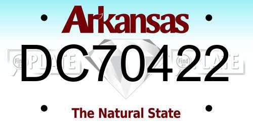 DC70422 Arkansas License Plate