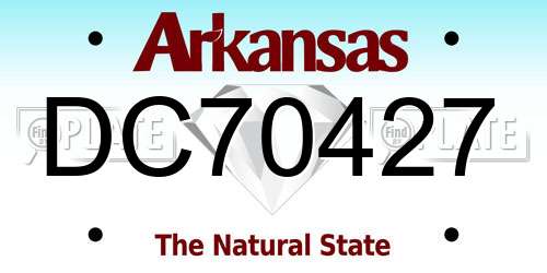 DC70427 Arkansas License Plate
