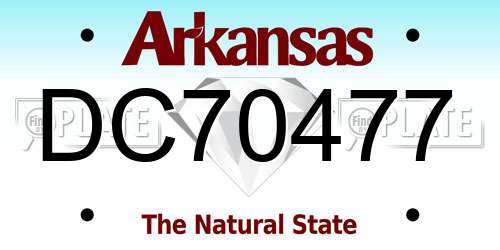 DC70477 Arkansas License Plate
