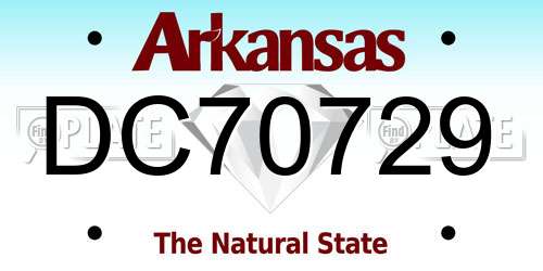DC70729 Arkansas License Plate