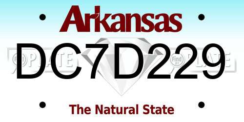 DC7D229 Arkansas License Plate