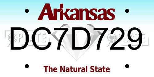 DC7D729 Arkansas License Plate