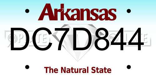 DC7D844 Arkansas License Plate