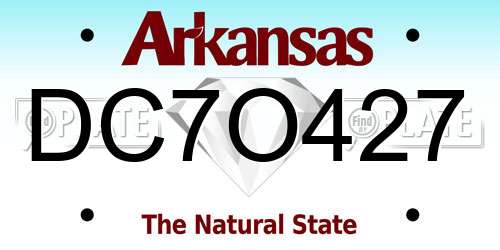 DC7O427 Arkansas License Plate